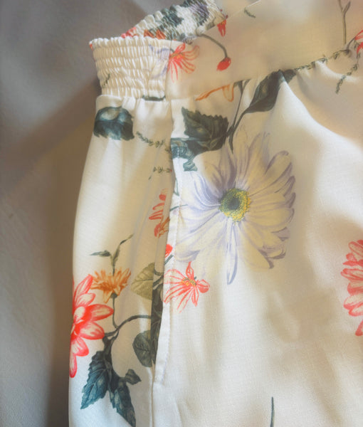 Floral Skirt with Ruffle