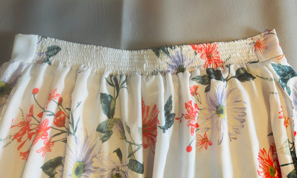 Floral Skirt with Ruffle