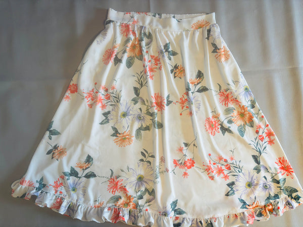 Floral Skirt with Ruffle