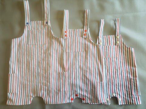 Red and Blue Striped Romper