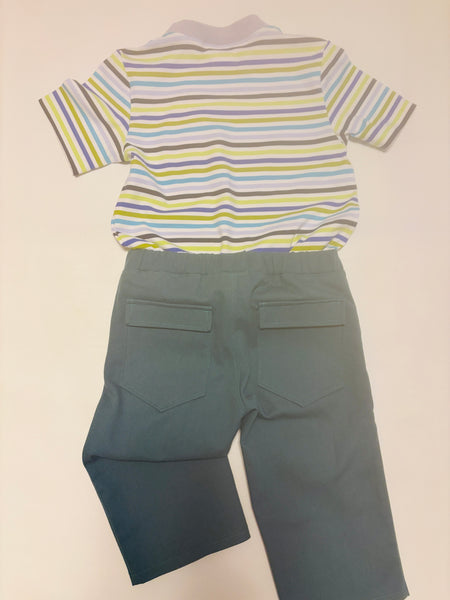 Green/Purple Striped Tee
