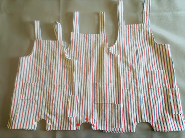 Red and Blue Striped Romper