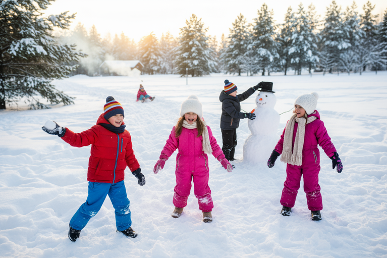 kids in winter clothes