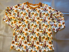 Cowboy Boots and Sunflowers Top for Women