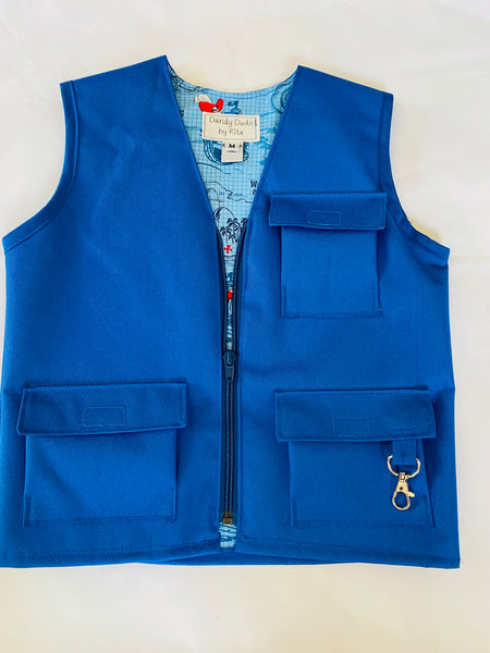 Explorer Vest - Blue - Dandy Duds By Rita
